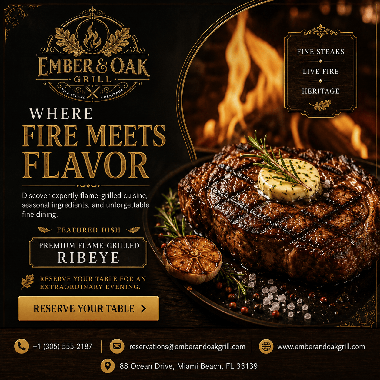 Ember & Oak Grill Social Post