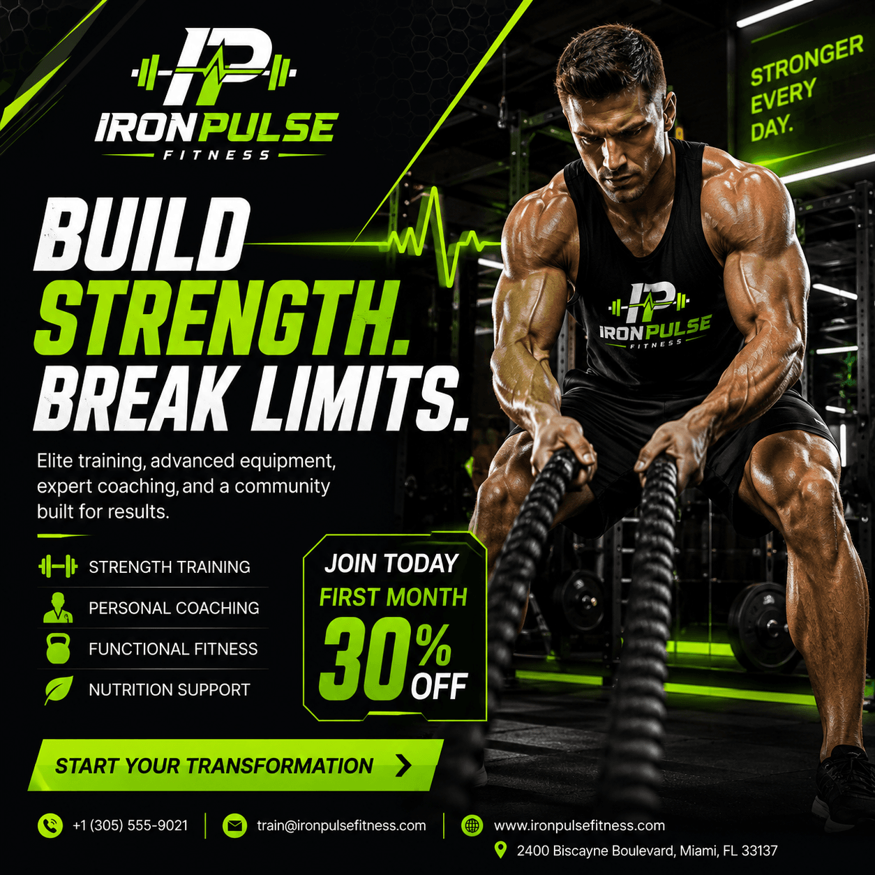 IronPulse Fitness Social Post