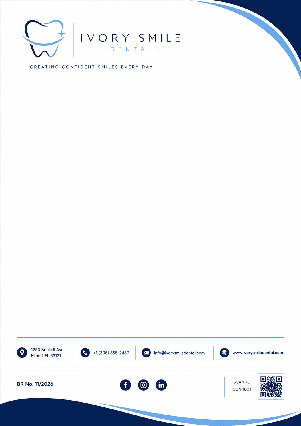 Ivory Smile Dental Letterhead