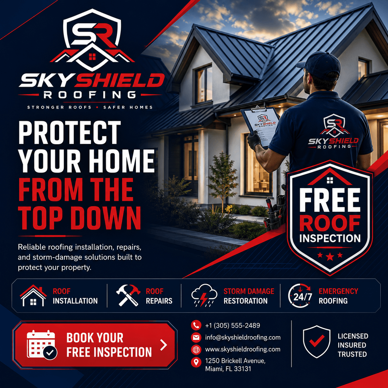 SkyShield Roofing Social Post