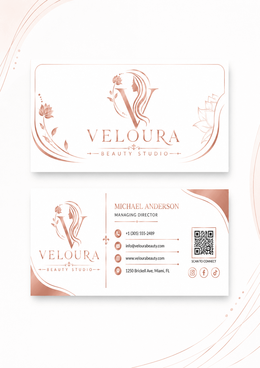 Veloura Beauty Studio Business Card