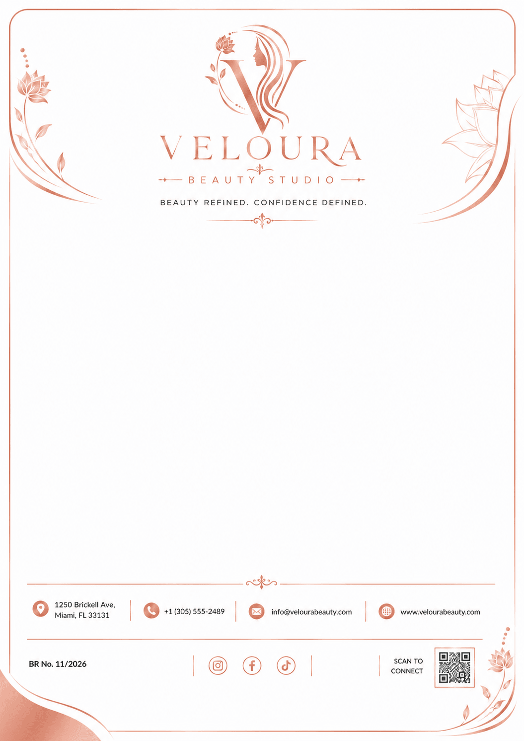Veloura Beauty Studio Letterhead